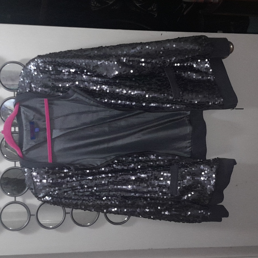 Pewter Colored Sequins Jacket - image 1